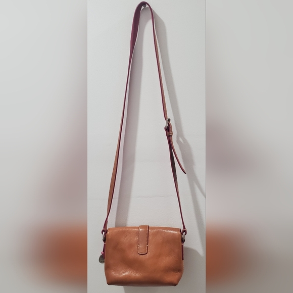 Dooney & Bourke Brown Leather Crossbody Bag With‎ Colorful Hearts - Picture 9 of 13